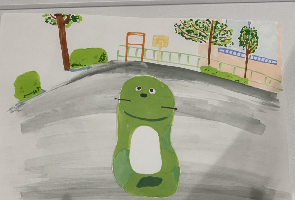 背景とラッコの融合